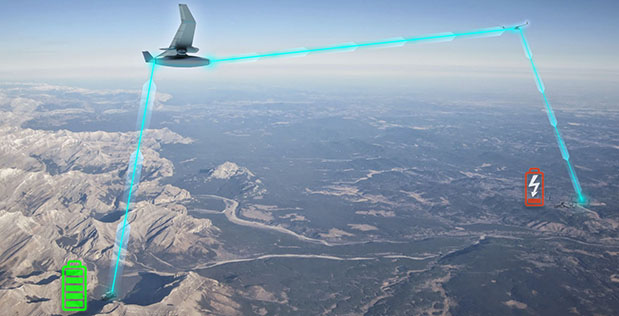 concept image laser power beaming for drones from DARPA