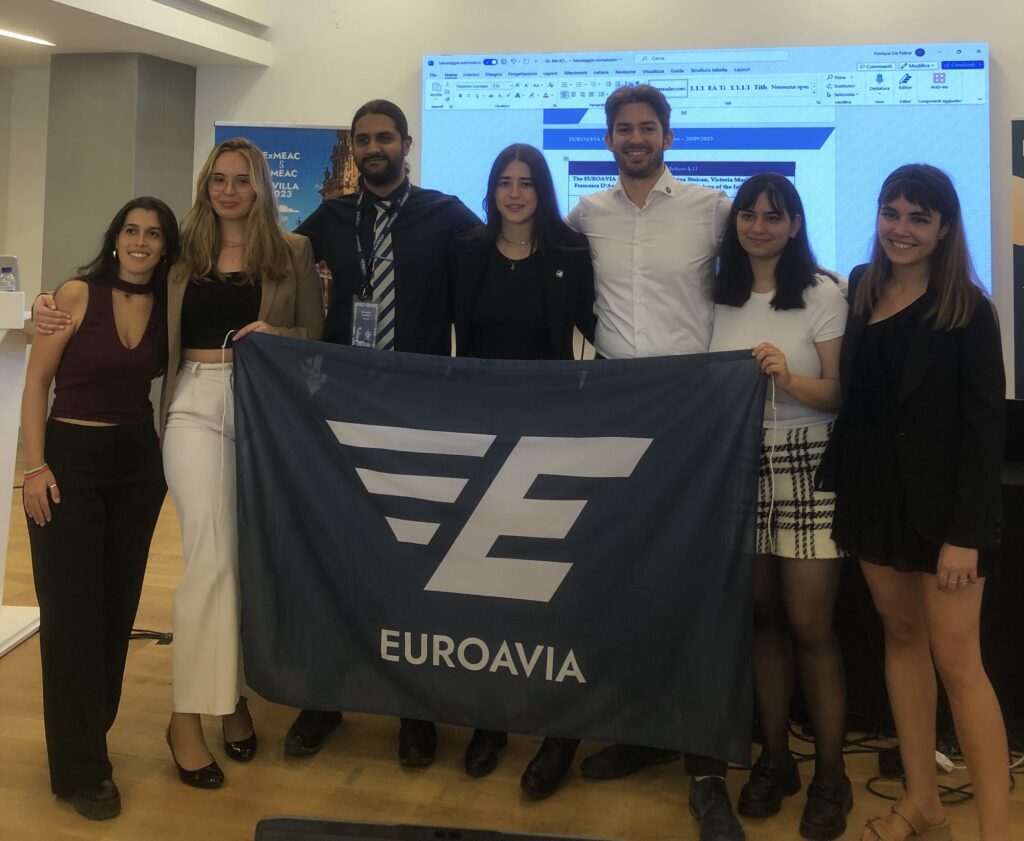 Irina's IB and their successors smiling with the EUROAVIA flag